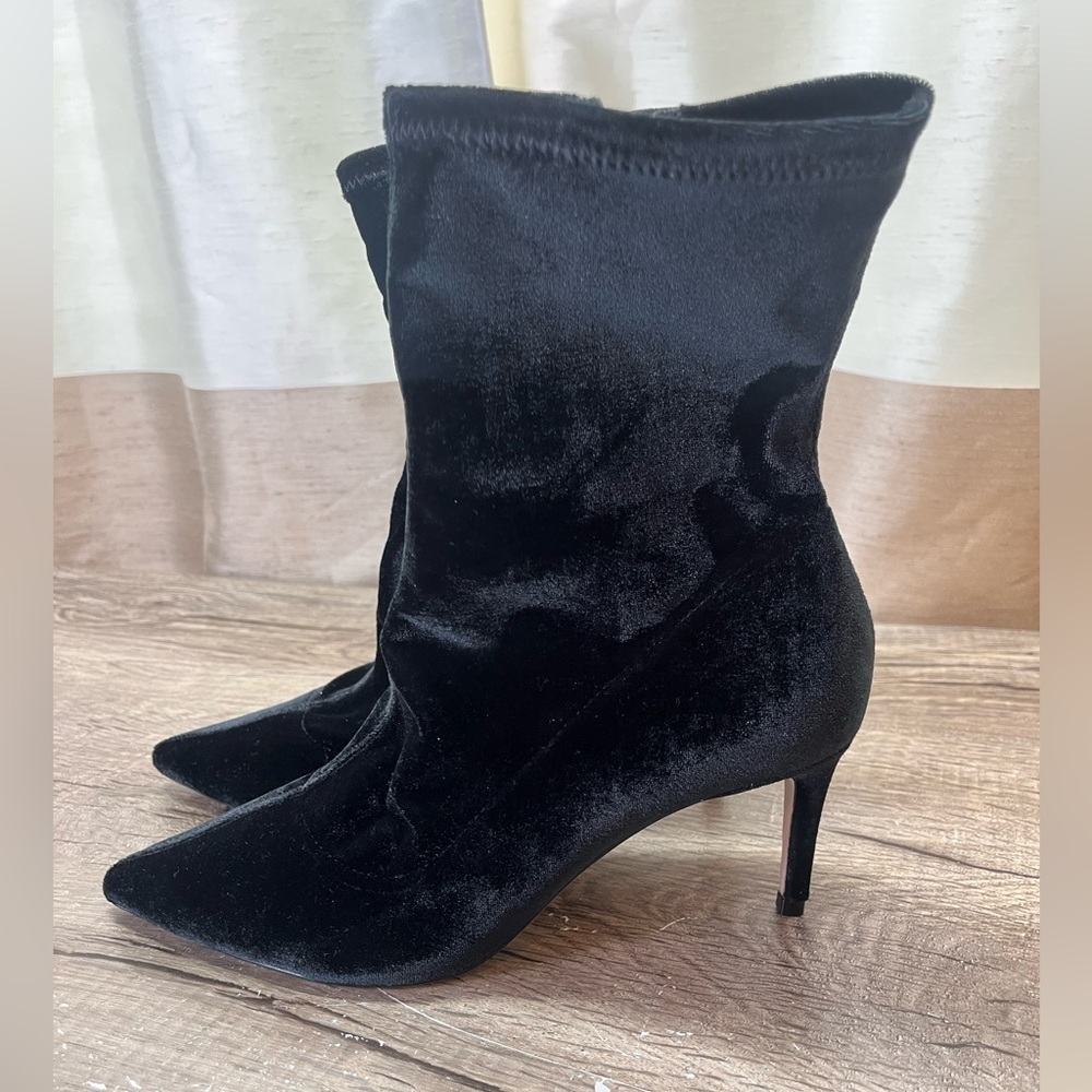 SCHUTZ black velvet Marion heeled boot size‎ 8.5 - Picture 7 of 8
